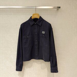 Miu Miu New Charcoal Grey Shirt Jacket